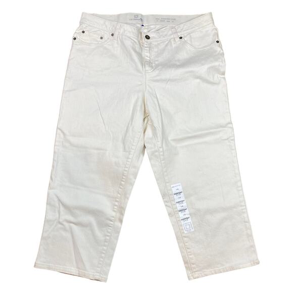 Every Day Ease Capri Jeans Size 14 Liz Claiborne Natural NEW - Picture 1 of 8